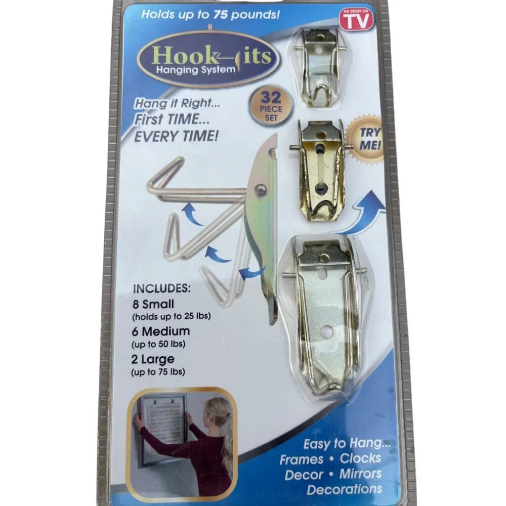 Hook Its Hanging System 32 piece Set Picture Frame Wall Hang Kit - AS SEEN ON TV